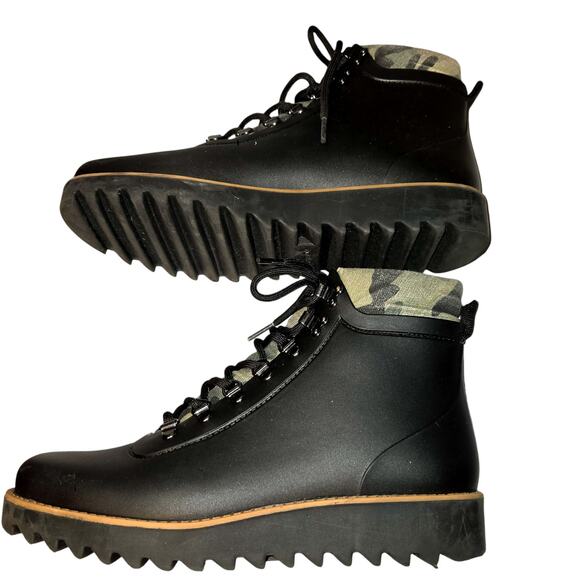 NWOT Jambu 7.5 Black Women's Combat Ankle Boots Laces Shoe 7 1/2 New No Tags - Picture 2 of 8